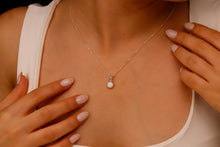 Load image into Gallery viewer, 14K Gold White Opal Charm Necklace - Dainty Unique Pendant in Sterling Silver, Gold &amp; Rose Gold for Birthdays