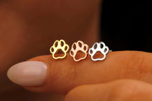 Load image into Gallery viewer, Pawfect Paws Sterling Silver Paw Print Stud Earrings - Celebrate Your Love for Pets