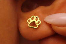 Load image into Gallery viewer, Pawfect Paws Sterling Silver Paw Print Stud Earrings - Celebrate Your Love for Pets