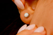 Load image into Gallery viewer, Luxe Aura 14K Gold White Opal Stud Earrings - Dainty Elegance for Every Occasion