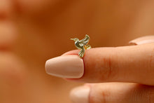 Load image into Gallery viewer, Hummingbird Earrings - Elegant Golden Bird Jewelry, Symbol of Love &amp; Beauty, Perfect Gift for Animal Lovers in Gold, Silver &amp; Rose