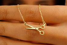 Load image into Gallery viewer, Tiny Lesbian Jewelry - Scissors Necklace in Silver, Gold, and Rose