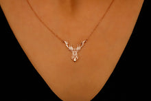 Load image into Gallery viewer, Sterling Silver Deer Origami Necklace - Chic Geometric Pendant for Nature Lovers