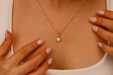 Load image into Gallery viewer, 14K Gold White Opal Charm Necklace - Dainty Unique Pendant in Sterling Silver, Gold &amp; Rose Gold for Birthdays