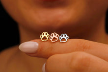 Load image into Gallery viewer, Pawfect Paws Sterling Silver Paw Print Stud Earrings - Celebrate Your Love for Pets