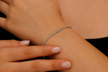 Load image into Gallery viewer, Shimmering Sterling Silver CZ Diamond Tennis Bracelet - Dazzling Waterway Jewelry