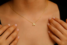 Load image into Gallery viewer, Personalized 14K Gold 3D Moveable Initial Necklace