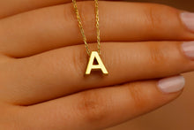 Load image into Gallery viewer, Personalized 14K Gold 3D Moveable Initial Necklace
