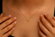 Load image into Gallery viewer, Personalized 14K Gold 3D Moveable Initial Necklace