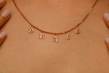 Load image into Gallery viewer, Personalized Name Necklace - Dangle Gothic Old English Design
