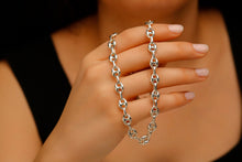 Load image into Gallery viewer, Puffed Mariner Chain Necklace by SilverGoldandRose - Stunning Sterling Silver Anchor Link Design