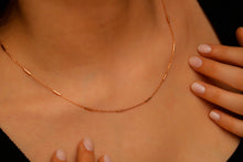 Load image into Gallery viewer, Shimmering Sterling Silver Satellite Choker Necklace - Dainty Bar Chain Elegance