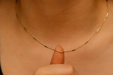 Load image into Gallery viewer, Shimmering Sterling Silver Satellite Choker Necklace - Dainty Bar Chain Elegance