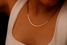 Load image into Gallery viewer, Glimmer &amp; Grace Herringbone Snake Chain Necklace - Dazzling Elegance in Every Curve