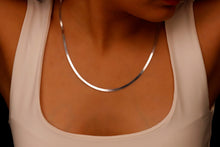 Load image into Gallery viewer, Glimmer &amp; Grace Herringbone Snake Chain Necklace - Dazzling Elegance in Every Curve