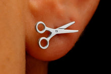 Load image into Gallery viewer, Scissor Stud Earrings for Sapphic Pride | Tiny Lesbian Jewelry for WLW &amp; LGBTQ+ Celebration