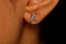 Load image into Gallery viewer, Personalized Sterling Silver Initial &amp; Zodiac Sign Stud Earrings | Unique, Meaningful Jewelry