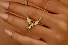 Load image into Gallery viewer, Dragonfire Jewelry Dragon Necklace - 14K Gold Year of the Dragon Design in Silver, Gold &amp; Rose