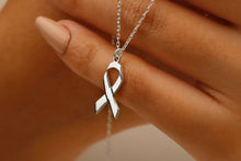 Load image into Gallery viewer, Ribbon Necklace | Elegant Symbol of Breast Cancer Awareness