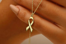 Load image into Gallery viewer, Ribbon Necklace | Elegant Symbol of Breast Cancer Awareness