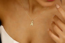 Load image into Gallery viewer, Ribbon Necklace | Elegant Symbol of Breast Cancer Awareness