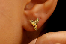 Load image into Gallery viewer, Hummingbird Earrings - Elegant Golden Bird Jewelry, Symbol of Love &amp; Beauty, Perfect Gift for Animal Lovers in Gold, Silver &amp; Rose