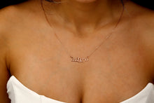 Load image into Gallery viewer, Custom Kartvelian Name Necklace - 14K Gold Georgian Script with Birthstone - Personalize Any Name