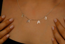 Load image into Gallery viewer, Personalized Name Necklace - Dangle Gothic Old English Design