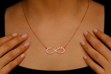 Load image into Gallery viewer, Infinity Name Necklace with Heart - Personalized Sterling Silver Jewelry
