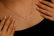 Load image into Gallery viewer, Infinity Name Necklace with Heart - Personalized Sterling Silver Jewelry