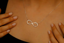 Load image into Gallery viewer, Infinity Name Necklace with Heart - Personalized Sterling Silver Jewelry