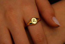 Load image into Gallery viewer, Celestial Charms Custom Zodiac Signet Ring - Sterling Silver Astrology Gift