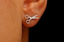 Load image into Gallery viewer, Scissor Stud Earrings for Sapphic Pride | Tiny Lesbian Jewelry for WLW &amp; LGBTQ+ Celebration