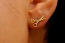Load image into Gallery viewer, Scissor Stud Earrings for Sapphic Pride | Tiny Lesbian Jewelry for WLW &amp; LGBTQ+ Celebration