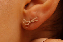 Load image into Gallery viewer, Scissor Stud Earrings for Sapphic Pride | Tiny Lesbian Jewelry for WLW &amp; LGBTQ+ Celebration