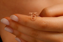 Load image into Gallery viewer, Personalized Sterling Silver Initial &amp; Zodiac Sign Stud Earrings | Unique, Meaningful Jewelry