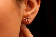 Load image into Gallery viewer, Personalized Sterling Silver Initial &amp; Zodiac Sign Stud Earrings | Unique, Meaningful Jewelry