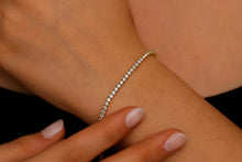 Load image into Gallery viewer, Sterling Silver Waterway Tennis Bracelet - Dazzling CZ Pave White Diamonds