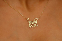Load image into Gallery viewer, Cat's Meow Jewelry Cat Name Necklace - Personalized Pet Charm for Unique Style