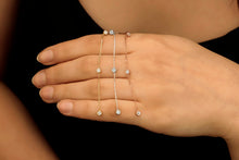 Load image into Gallery viewer, Long Dangle Chain Earrings with Sparkling CZ Diamonds