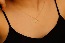 Load image into Gallery viewer, Elegant Initials Necklace | Custom 14K Gold Monogram | Chic Geometric Design