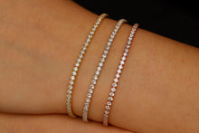 Load image into Gallery viewer, Sterling Silver Waterway Tennis Bracelet - Dazzling CZ Pave White Diamonds