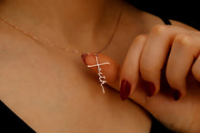 Load image into Gallery viewer, Personalized Faith Cross Name Necklace in Sterling Silver – Perfect Baptism Gift