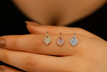 Load image into Gallery viewer, Heart Charm Necklace with Sparkling CZ Diamonds in 925 Sterling Silver