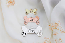 Load image into Gallery viewer, Personalized 925 Sterling Silver Pet ID Tag Charm | Unique Dog &amp; Cat Collar Accessory