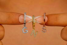 Load image into Gallery viewer, Personalized Letter Huggies in Silver, Gold &amp; Rose Gold