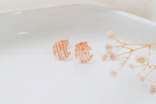 Load image into Gallery viewer, Dainty Monogram Earrings - Personalized Minimalist Jewelry with Custom Block Letters