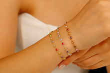 Load image into Gallery viewer, Rainbow Bliss Multi-Station Baguette Bracelet in 925 Sterling Silver