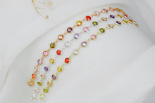 Load image into Gallery viewer, Rainbow Bliss Multi-Station Baguette Bracelet in 925 Sterling Silver