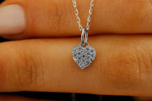 Load image into Gallery viewer, Heart Charm Necklace with Sparkling CZ Diamonds in 925 Sterling Silver